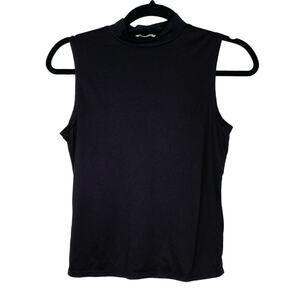 Olivia Rae Tank Top Sleeveless Stretch‎ Mock Neck Pullover Solid Black S Basic